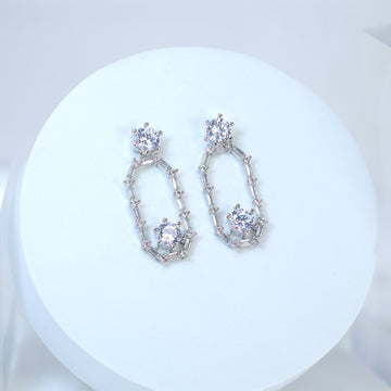 Radiant Diamond Dangle Earrings with Swarovski Crystals Earring, Long Bridal Earrings, Crystal Bridal Earrings, Statement Earrings Cz